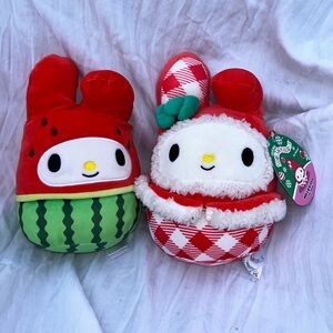 Squishmallows My Melody Winter Summer Watermelon Set of 2 Stuffed Animals Plush